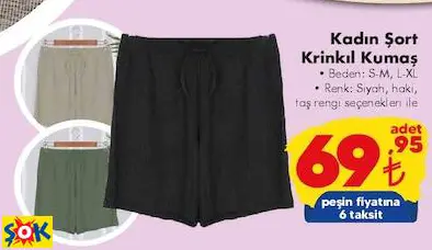 KADIN ŞORT KRİNKIL KUMAŞ KADIN ŞORT KRİNKIL KUMAŞ